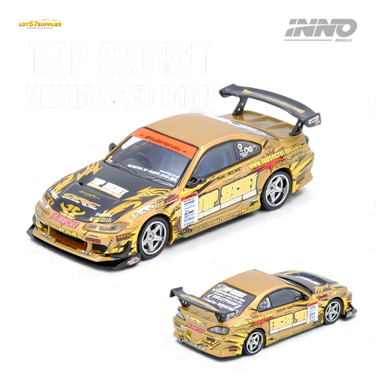 (Pre-Order) INNO64 Top Secret Silvia S15 D1GP 2004 Gold 1:64 - Evergreen Kings