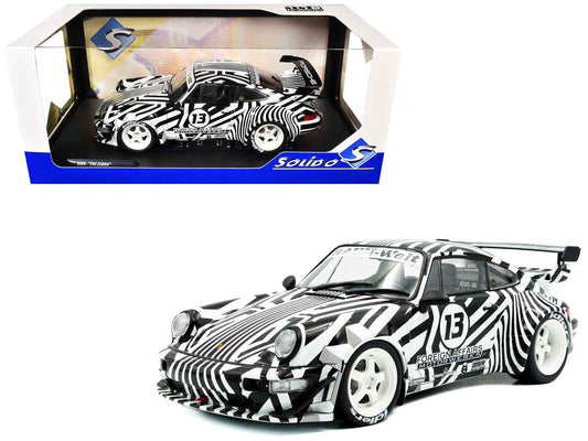 2022 RWB Bodykit #13 "The Zebra" Black and White Striped 1/18 Diecast Model Car by Solido