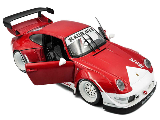 2020 RWB Bodykit "Porco Rosso" Red and White 1/18 Diecast Model Car by Solido