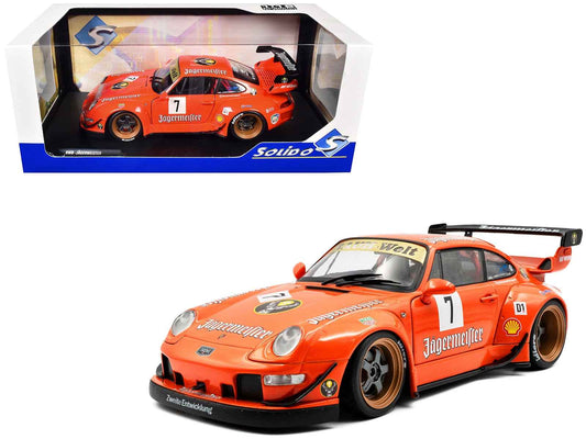 2020 RWB Bodykit #7 "Jagermeister" Orange with Graphics 1/18 Diecast Model Car by Solido