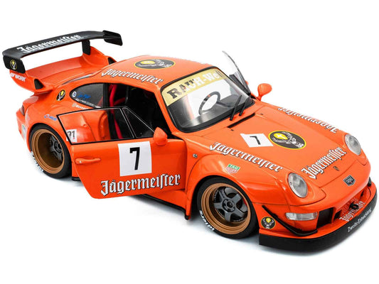 2020 RWB Bodykit #7 "Jagermeister" Orange with Graphics 1/18 Diecast Model Car by Solido