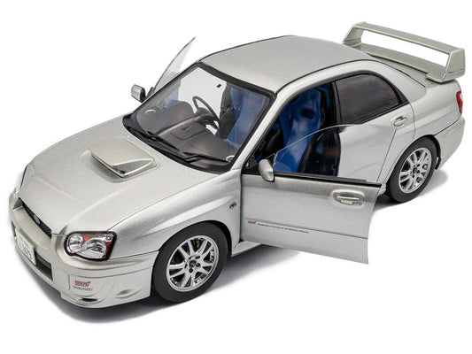 2004 Subaru Impreza WRX STI RHD (Right Hand Drive) Premium Silver Effect 1/18 Diecast Model Car by Solido