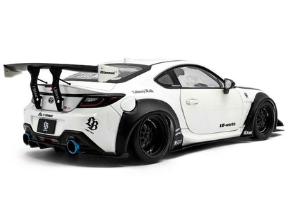 2024 Toyota GR86 LBWK Body Kit RHD (Right Hand Drive) Pearl White with Carbon Hood 1/18 Diecast Model Car by Solido