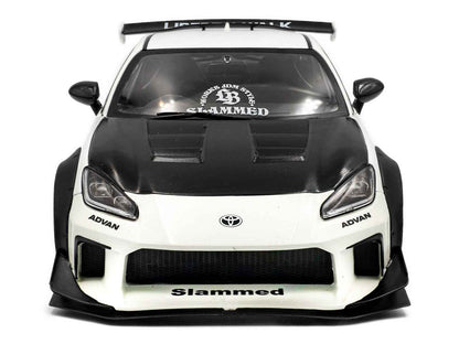 2024 Toyota GR86 LBWK Body Kit RHD (Right Hand Drive) Pearl White with Carbon Hood 1/18 Diecast Model Car by Solido