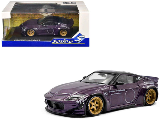 2022 Nissan Pandem Fairlady Z RHD (Right Hand Drive) Purple Metallic with Black Top 1/43 Diecast Model Car by Solido