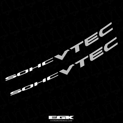 Evergreen Kings SOHC VTEC decals for Honda Civic 92-00 quarter panels, featuring bold black and red design on white background.