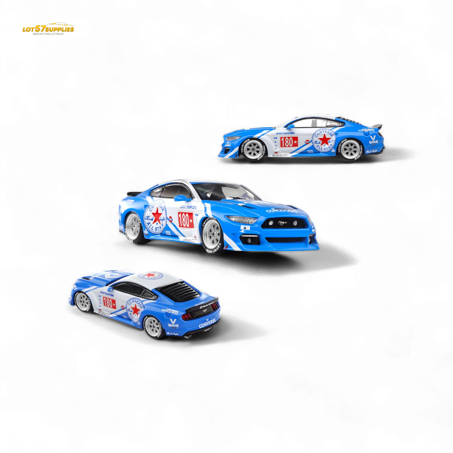 Liberty64 Ford Mustang GT Widebody Converse 1:64 - Evergreen Kings