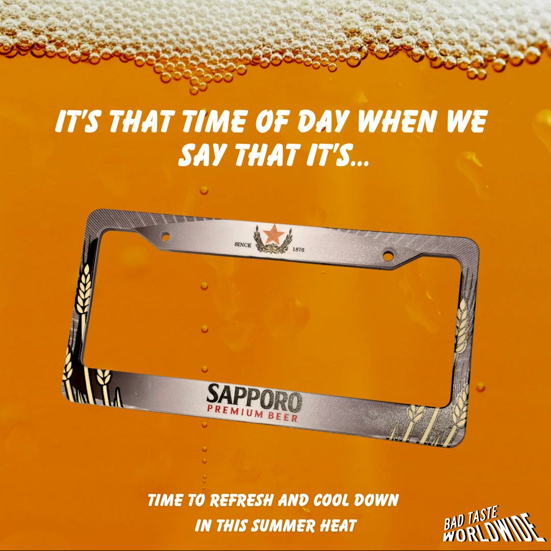 Sapporo Beer License Plate Frame