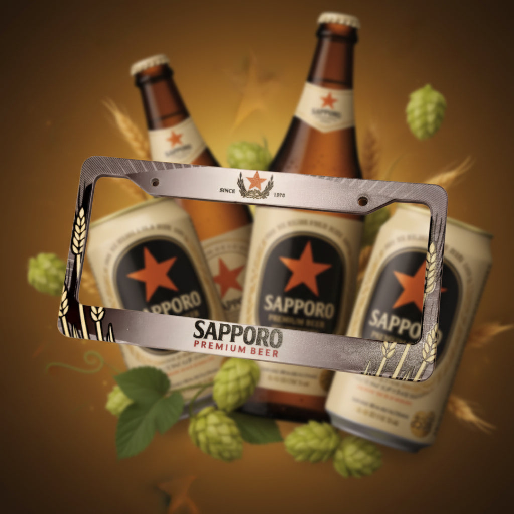 Sapporo Beer License Plate Frame