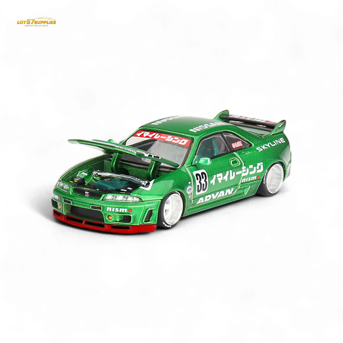 Mini GT x Kaido House Nissan Skyline GT-R R33 Imai Racing V1 Green 1:64 - Evergreen Kings