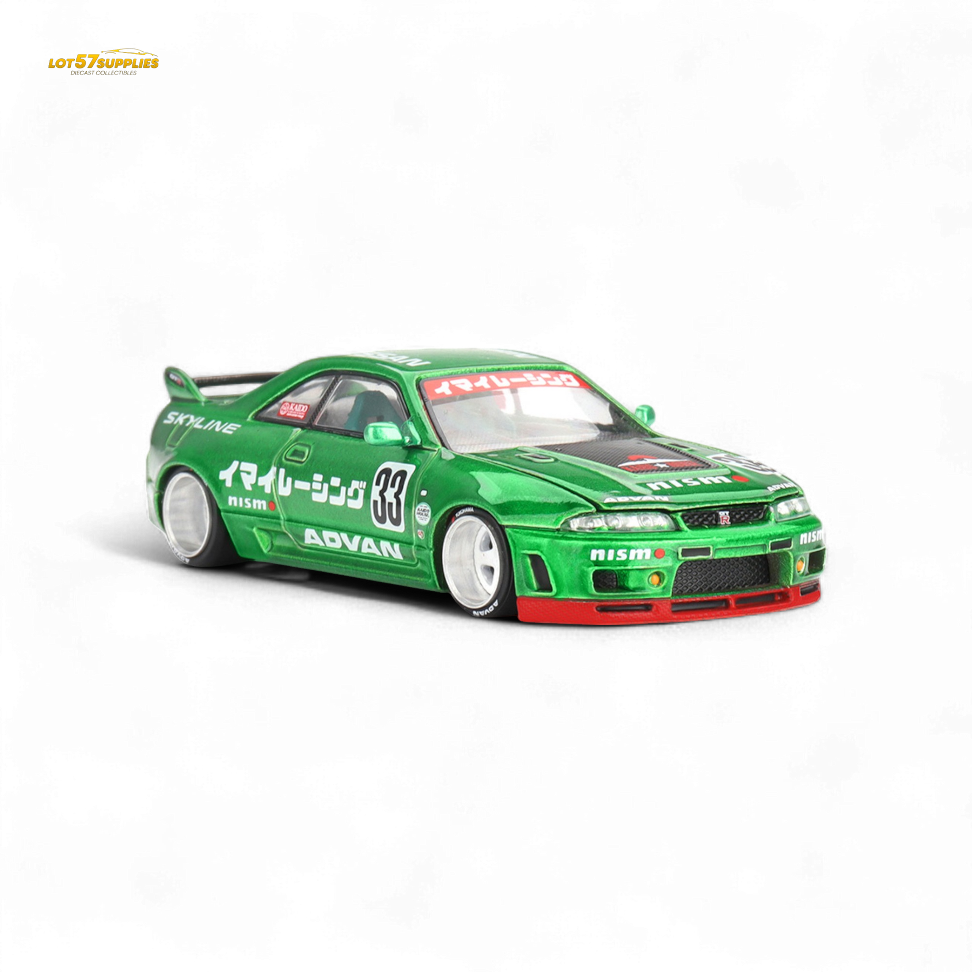 Mini GT x Kaido House Nissan Skyline GT-R R33 Imai Racing V1 Green 1:64 - Evergreen Kings