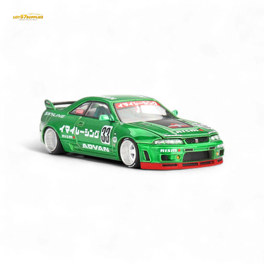 Mini GT x Kaido House Nissan Skyline GT-R R33 Imai Racing V1 Green 1:64 - Evergreen Kings