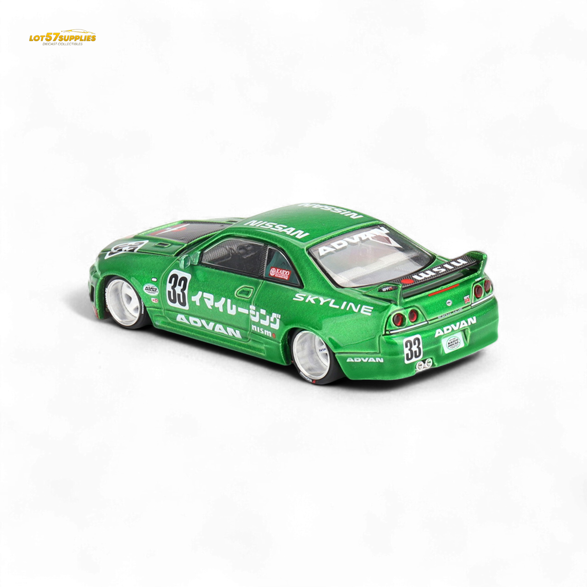 Mini GT x Kaido House Nissan Skyline GT-R R33 Imai Racing V1 Green 1:64 - Evergreen Kings