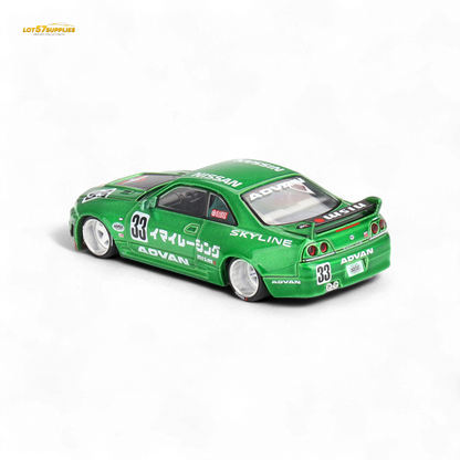 Mini GT x Kaido House Nissan Skyline GT-R R33 Imai Racing V1 Green 1:64 - Evergreen Kings