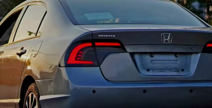 NTXGlow 06-11 Honda Civic Sedan LED tail lights with clear lens, bright illumination and sleek design for enhanced visibility.