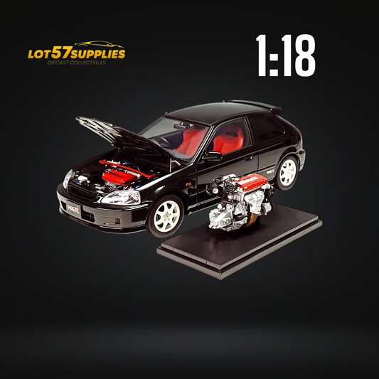MOTORHELIX Honda Civic Type-R EK9 Black 1:18 - Evergreen Kings