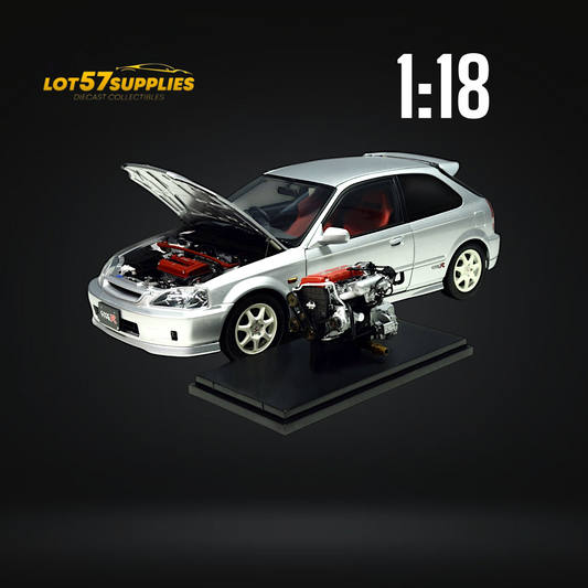MOTORHELIX Honda Civic Type-R EK9 Silver 1:18 - Evergreen Kings