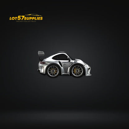 MINICRAFTSMAN Porsche 911 GT3 RS Egg Cart Silver 1:64 - Evergreen Kings