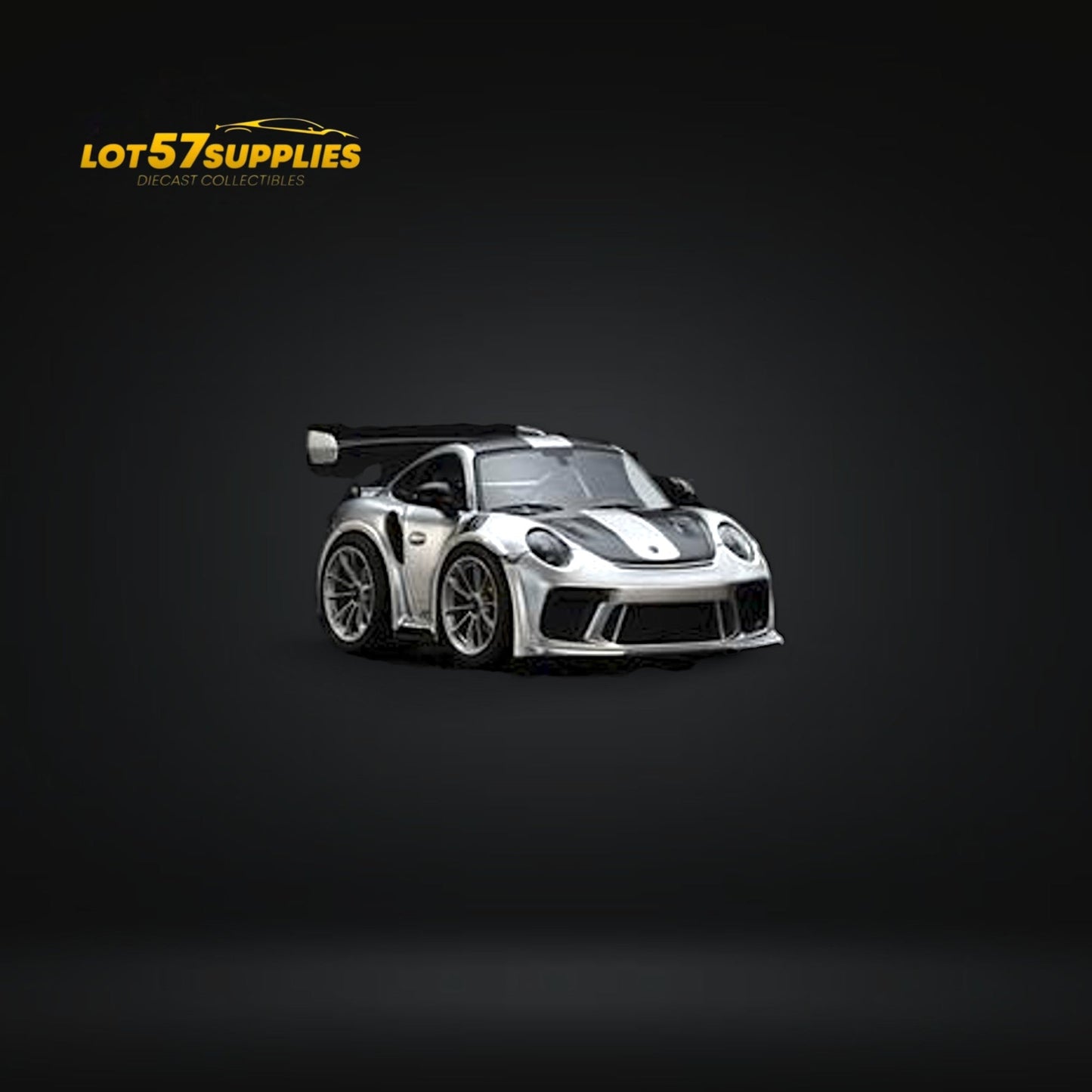 MINICRAFTSMAN Porsche 911 GT3 RS Egg Cart Silver 1:64 - Evergreen Kings