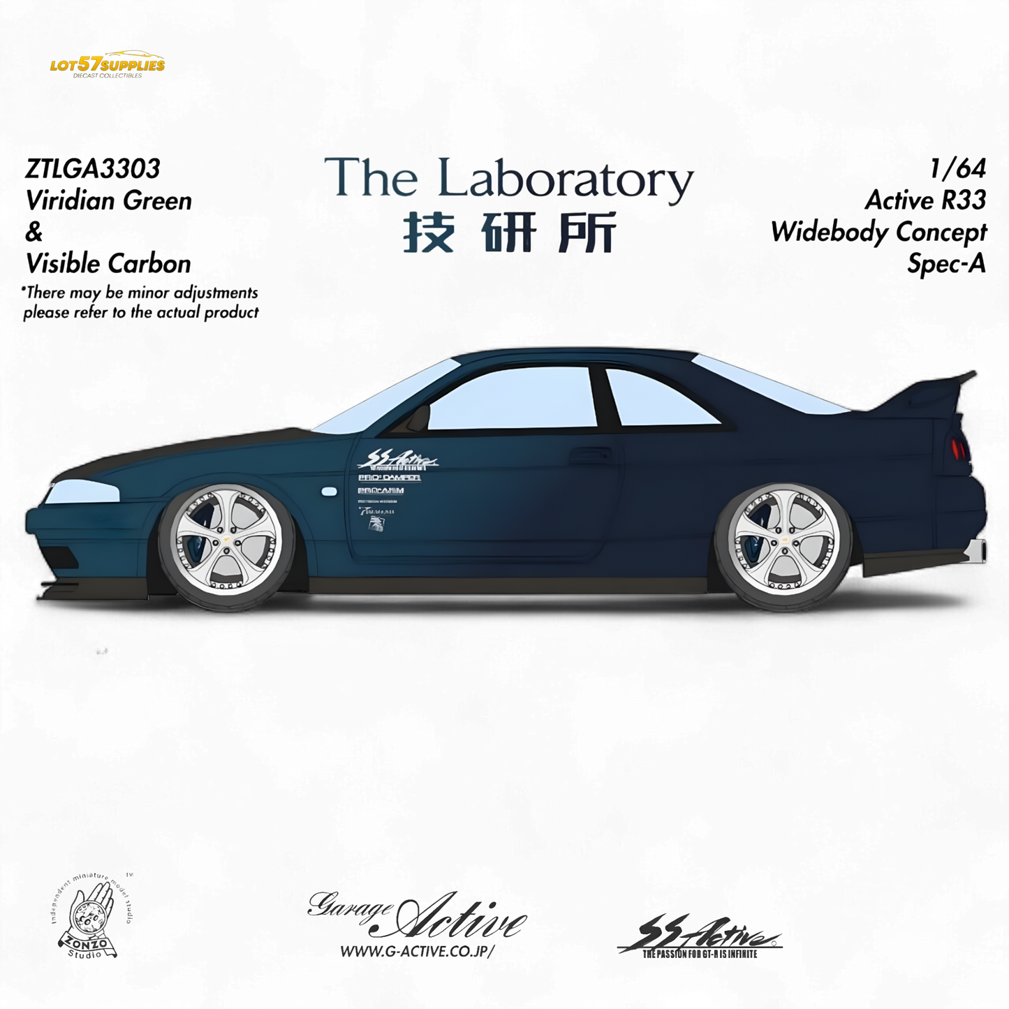 The Laboratory x ZONZO Nissan R33 Widebody ZTLGA3303 1:64 - Evergreen Kings
