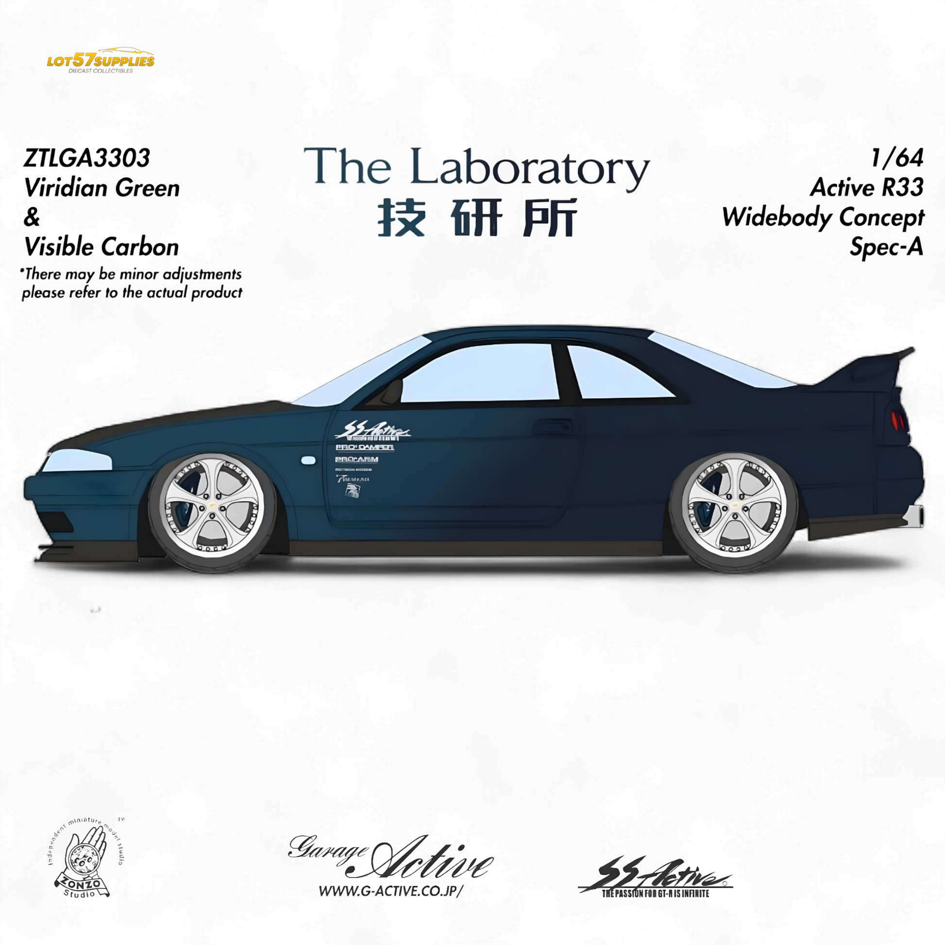 The Laboratory x ZONZO Nissan R33 Widebody ZTLGA3303 1:64 - Evergreen Kings