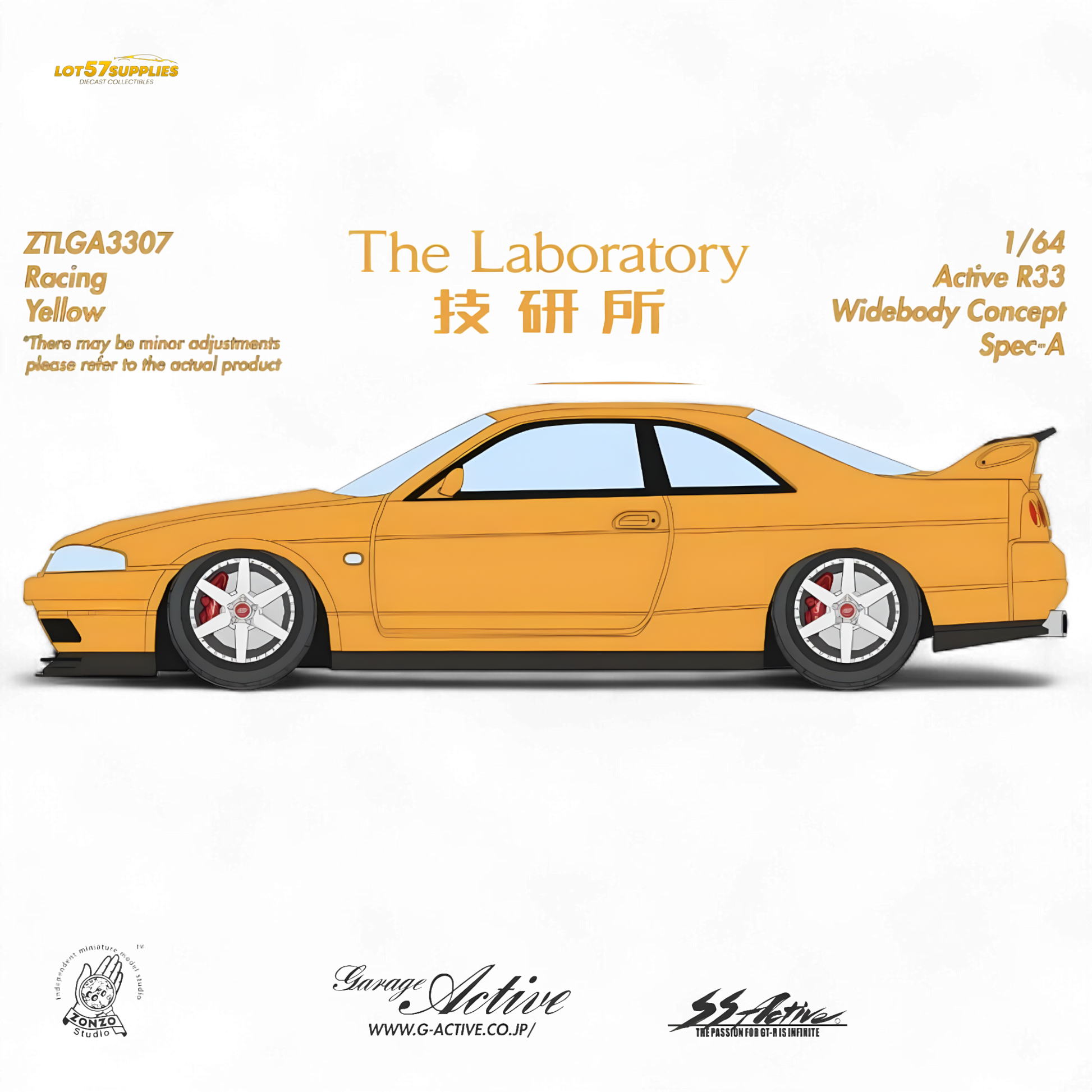 The Laboratory x ZONZO Nissan R33 Widebody ZTLGA3307 1:64 - Evergreen Kings