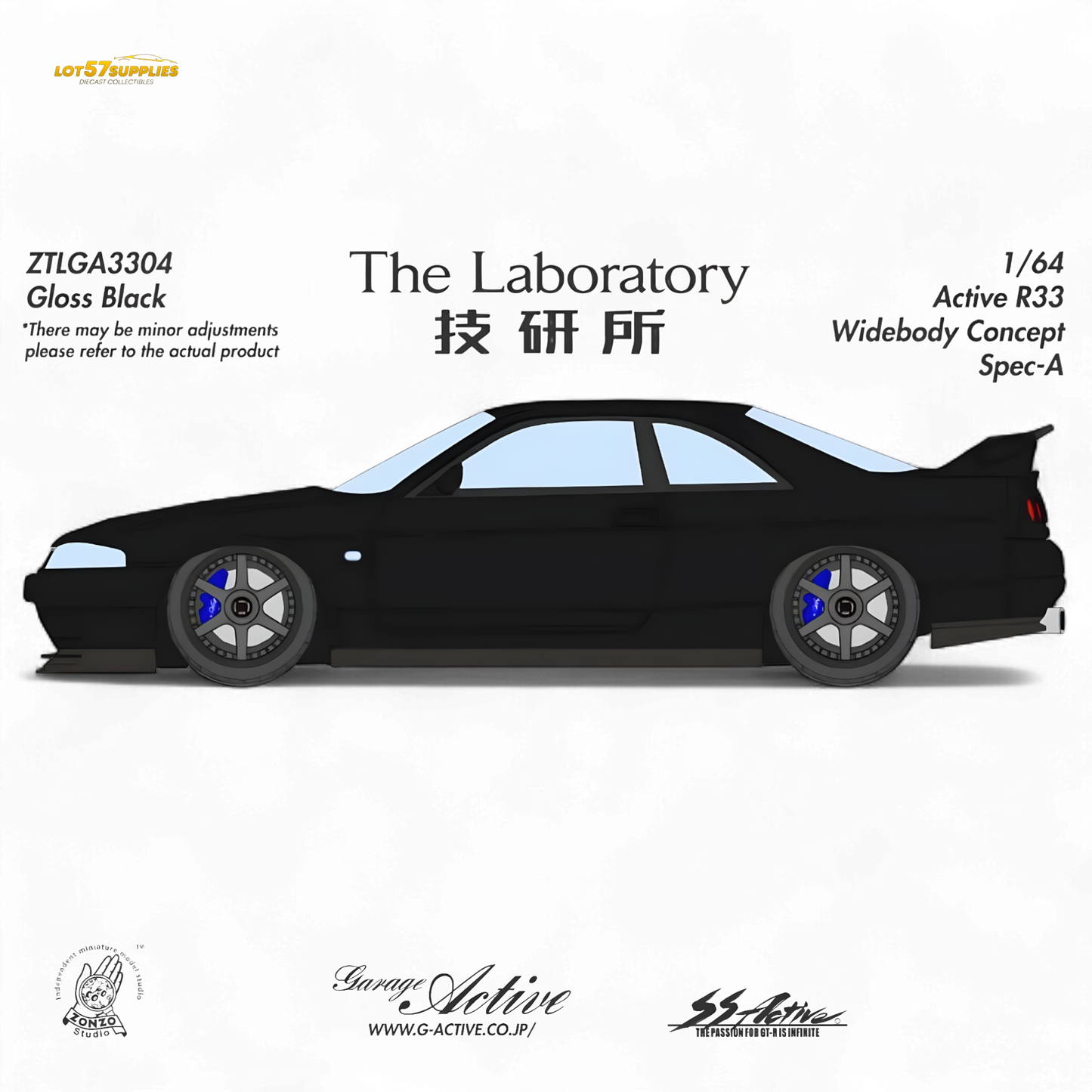 The Laboratory x ZONZO Nissan R33 Widebody ZTLGA3304 1:64 - Evergreen Kings