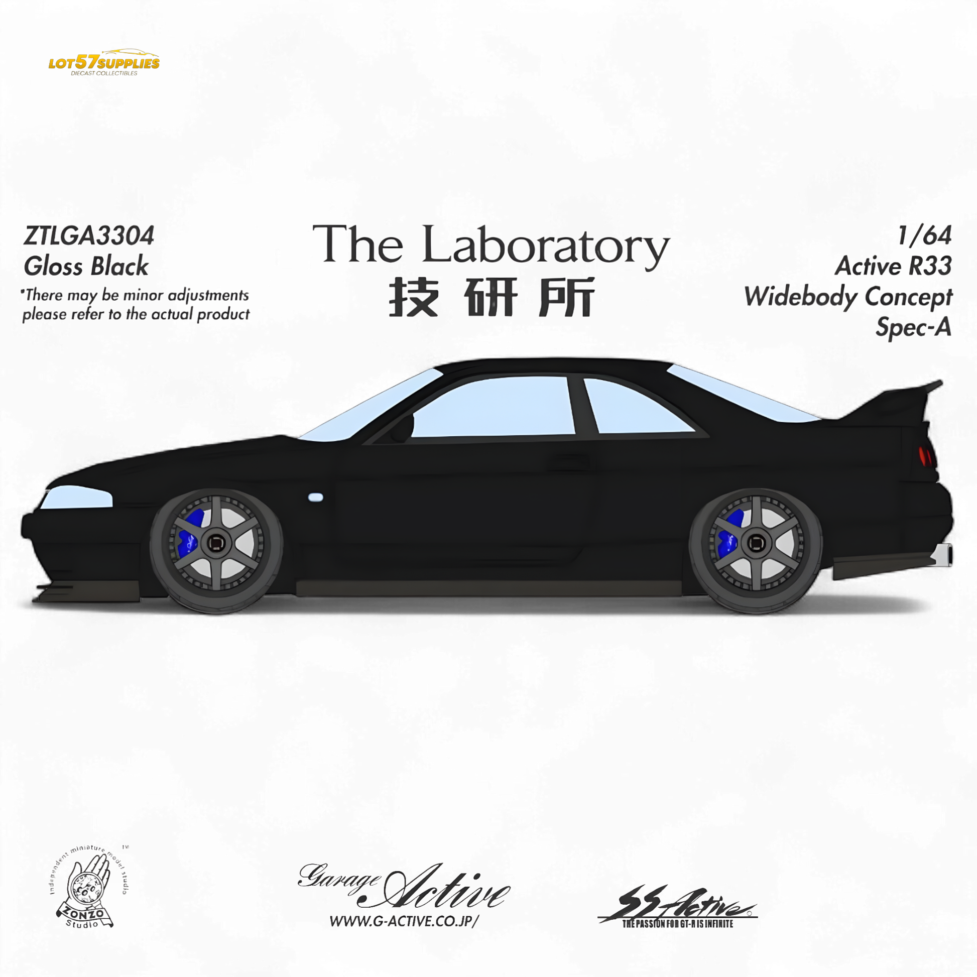 The Laboratory x ZONZO Nissan R33 Widebody ZTLGA3304 1:64 - Evergreen Kings