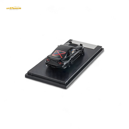Metallic black MicroTurbo 180SX Type X diecast Nissan model in 1:64 scale by Lot57Supplies Diecast Shop.