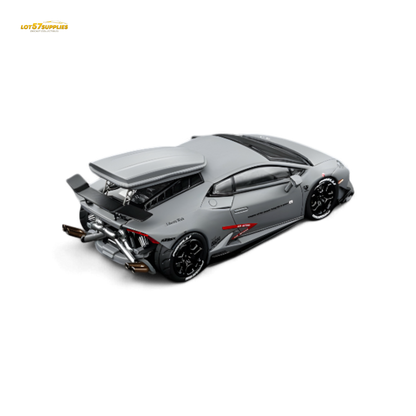 Gray Lamborghini LP610-4 diecast model by Lot57Supplies, 1:64 scale, detailed twin turbo Lamborghini car.