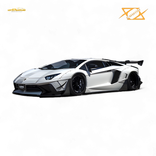 (Pre-Order) 404ERROR Lamborghini Aventador LBWK 2.0 White 1:64 - Evergreen Kings