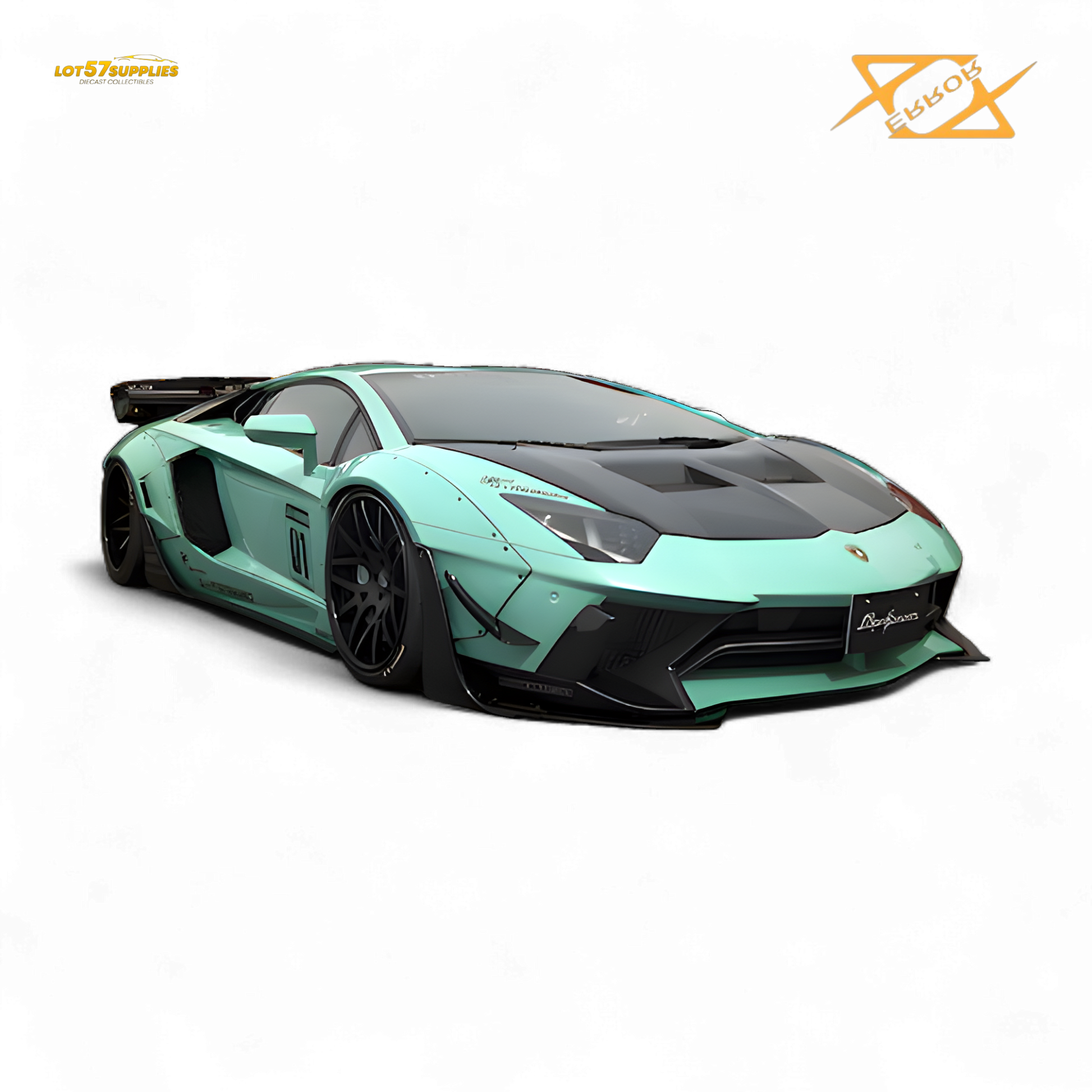 Tiffany Blue Lamborghini Aventador LBWK 2.0 diecast model in 1:64 scale, featuring detailed design and vibrant color.
