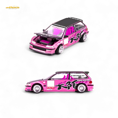 Pre-order Lot57Supplies Honda Civic EF Kaido Loop Spec V1 diecast car model, detailed 1:64 scale collectible from Honda.