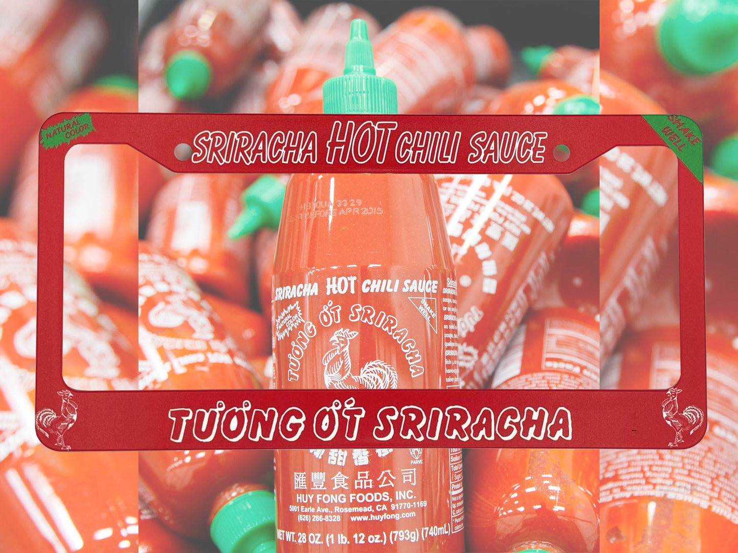 Sriracha Hot Sauce License Plate Frame