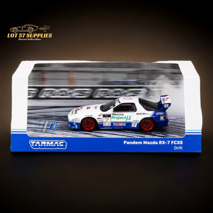 Tarmac Works Mazda RX-7 FC3S PANDEM Drift Livery 1:64 - Evergreen Kings