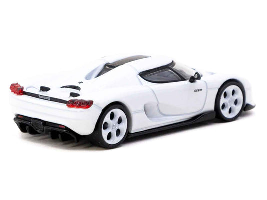 Koenigsegg CC850 White with Tarmac Cards "Global64" Series 1/64 Diecast Model by Tarmac Works