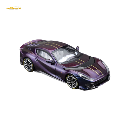 Purple TOC Ferrari 812C diecast model in chameleon finish, detailed 1:64 scale collectible from Lot57Supplies Diecast Shop