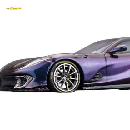 TOC Ferrari 812C Chameleon Purple 1:64 diecast model car, detailed miniature Ferrari from Lot57Supplies Diecast Shop