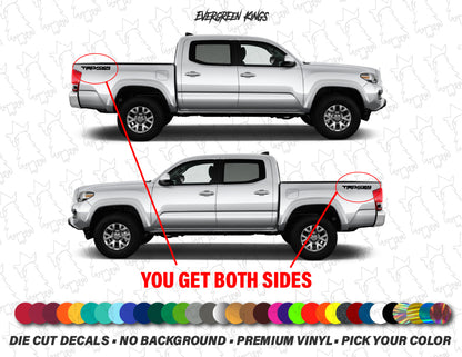 TRD 4x4 Off Road Truck Bedside Decals for Tacoma, Tundra, Hilux - Evergreen Kings