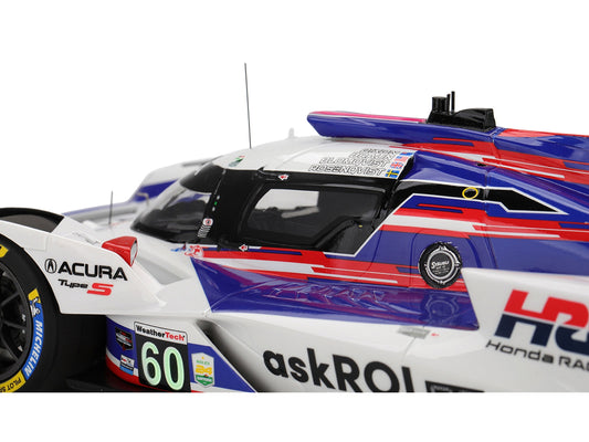 Acura ARX-06 GTP #60 Tom Blomqvist - Colin Braun - Scott Dixon - Felix Rosenqvist "Acura Meyer Shank Racing with Curb-Agajanian" 2nd Place IMSA "24 Hours of Daytona" (2025) 1/18 Model Car by Top Speed