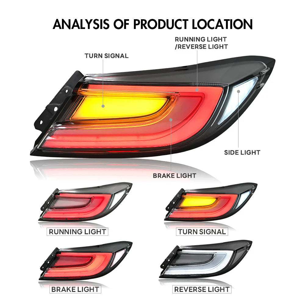 NTXGlow x Invoke Concepts LED tail lights for 2022–2026 Toyota GR86 and Subaru BRZ, rear view