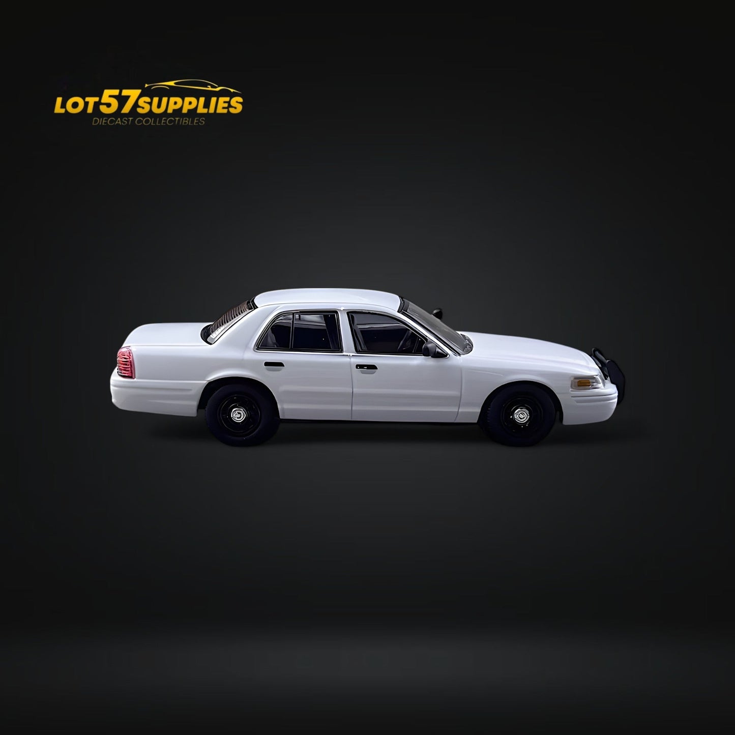 Rollin Ford Crown Victoria White Undercover Unmarked Police Car 1:64 - Evergreen Kings