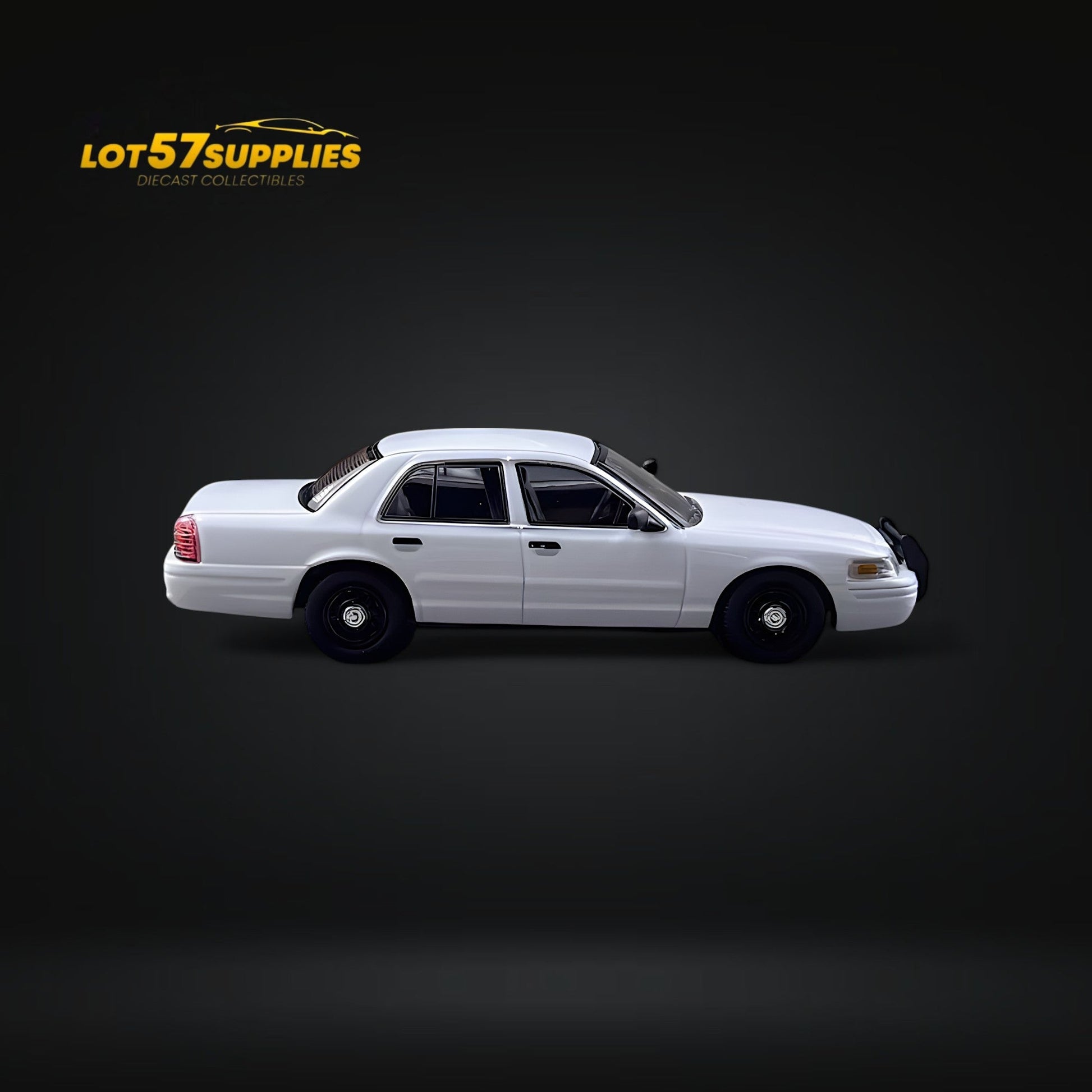 Rollin Ford Crown Victoria White Undercover Unmarked Police Car 1:64 - Evergreen Kings