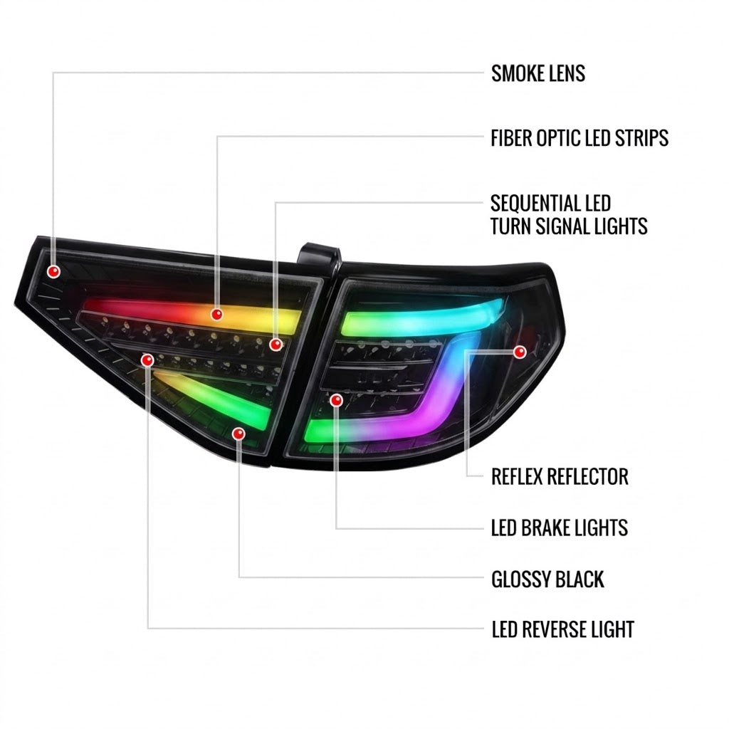 NTXGLOW RGB Tail Lights – 2008-2014 Subaru WRX / STI Hatchback