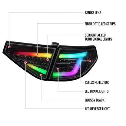 NTXGLOW RGB Tail Lights – 2008-2014 Subaru WRX / STI Hatchback