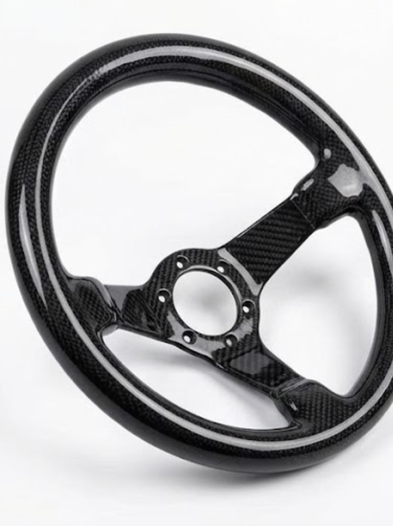 NTXGLOW 350mm Full Carbon Fiber Steering Wheel – 3" Deep Dish
