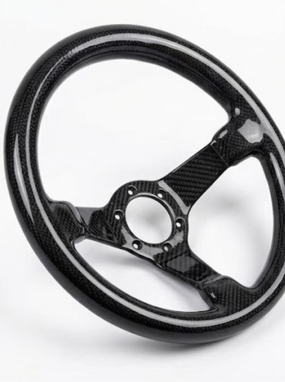 NTXGLOW 350mm Full Carbon Fiber Steering Wheel – 3" Deep Dish