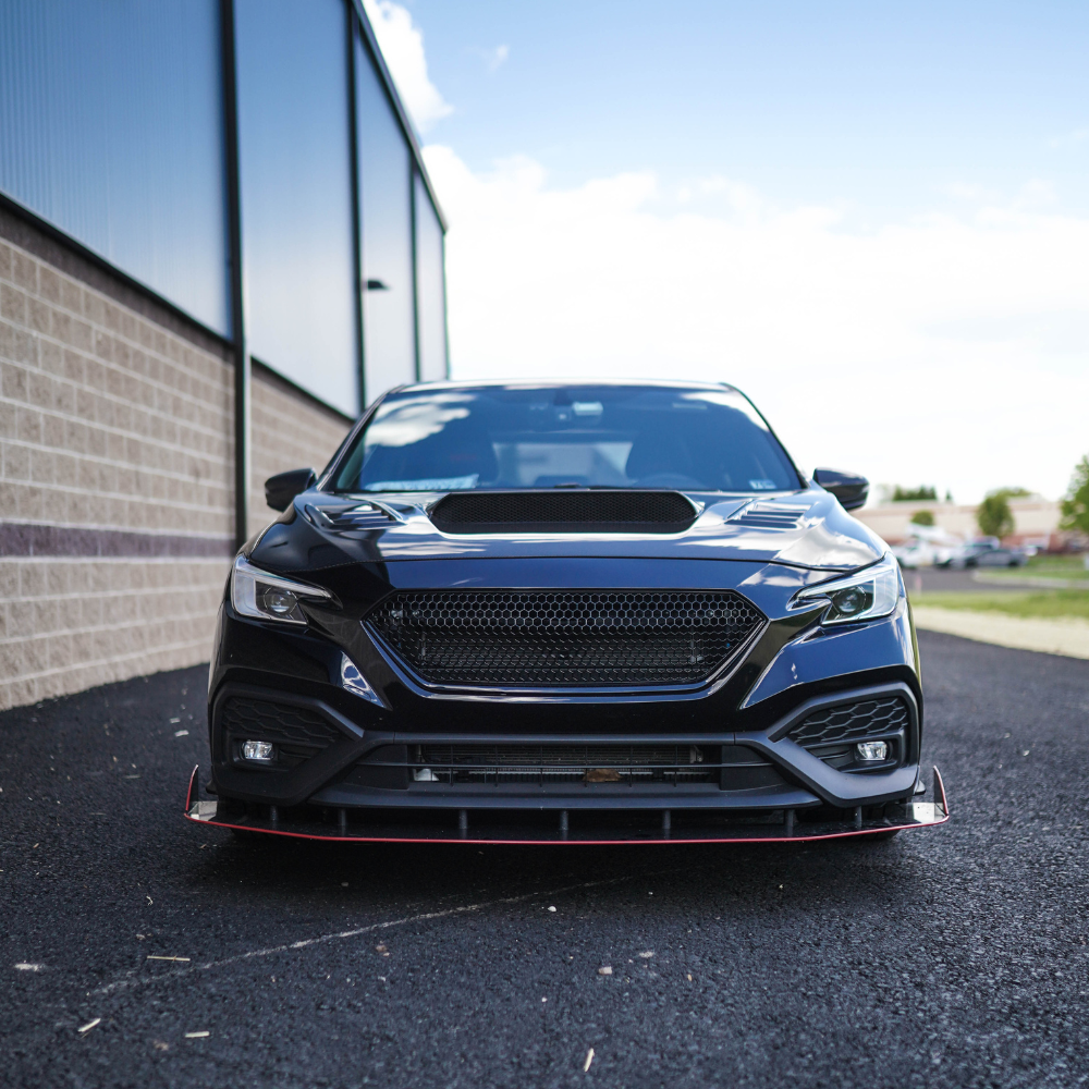 JDMuscle 22-25 WRX sport grille, black and mesh design, enhances front end styling of Subaru WRX vehicle