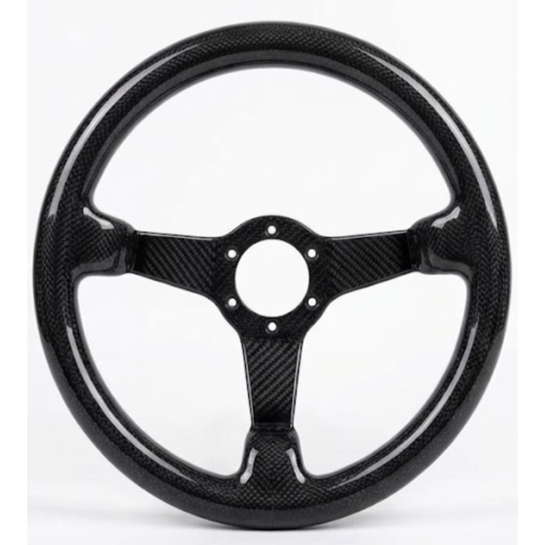 NTXGLOW 350mm Full Carbon Fiber Steering Wheel – 3" Deep Dish