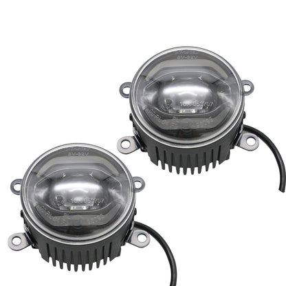 JDMuscle V2 LED Halo DRL fog lights for WRX, STI, and BRZ, shown in black housing